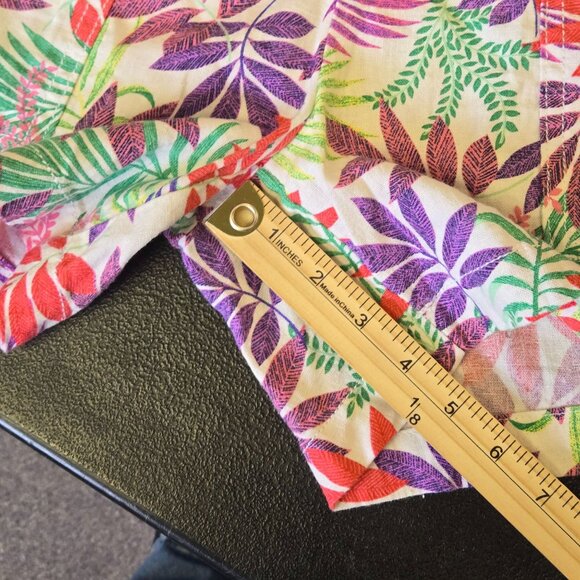 Tropical Print Womens Linen Blend Shorts M Beachy Vacation Resort Summer St Joh - Picture 7 of 7